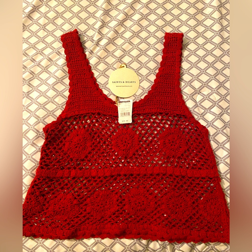 Saints and Hearts Blouse Rust Copp Large